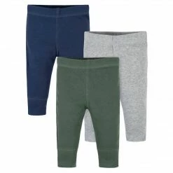 Gerber® 3-Pack Baby Boys Green, Gray, & Blue Pants