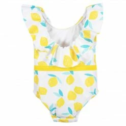 Gerber® See What's New Baby & Toddler Girls Lemon Squeeze One-Piece Swimsuit With Ruffle