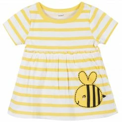 Gerber® 3-Piece Baby & Toddler Girls Bee Garden Dress, Diaper Cover & Headband Set