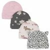 Gerber® 4-Pack Baby Girls Leopard Caps