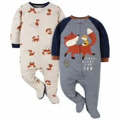 Gerber® BabyPreemie - 24M 2-Pack Baby Boys Fox Sleep 'n Plays