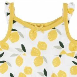 Gerber® See What's New 3-Piece Baby & Toddler Girls Lemon Squeeze Dress, Diaper Cover & Sun Hat Set