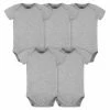 Gerber® 5-Pack Baby Heather Grey Premium Onesies® Bodysuits