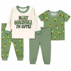 Gerber® 4-Piece Baby & Toddler Green Avocado Snug Fit Cotton Pajamas