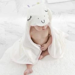 Gerber® 1-Pack Baby Girls' Unicorn Hooded Bath Wrap Organic Collection