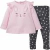 Gerber® 2-Piece Baby & Toddler Girls Pink A Dots Tunic & Legging Set BabyPreemie - 24M