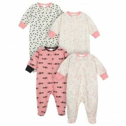 Onesies® Brand 4-Pack Baby Girls Bunny Sleep N' Play BabyPreemie - 24M