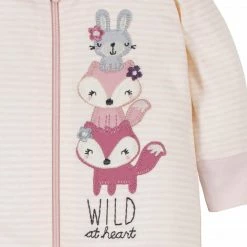 Gerber® BabyPreemie - 24M 3-Pack Organic Baby Girls Fox Sleep 'n Plays