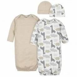 Gerber® 4-Piece Organic Baby Boys Jungle Gowns & Caps