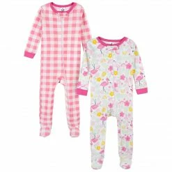 Gerber® 2-Pack Baby & Toddler Girls Summer Blossom Snug Fit Footed Cotton Pajamas