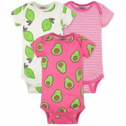 Gerber® 3-Pack Baby Pink Avocados Onesies® Bodysuits