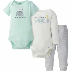 Gerber® 3-Piece Baby Neutral Baby Safari Onesies® Bodysuits & Pants Set BabyPreemie - 24M