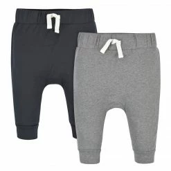 Gerber® 2-Pack Baby Neutral Comfy Stretch Gray & Black Pants BabyPreemie - 24M