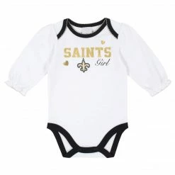 NFL New Orleans Saints Baby Girls Long Sleeve Bodysuits