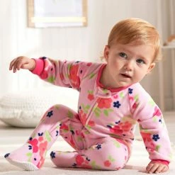 Gerber® 2-Pack Baby & Toddler Girls Floral Fleece Pajamas BabyPreemie - 24M