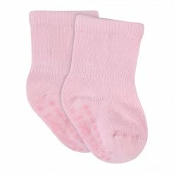Gerber® 8-Pack Baby & Toddler Light Pink Wiggle Proof® Jersey Crew Socks