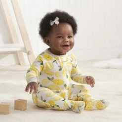 Gerber® See What's New 2-Pack Baby & Toddler Girls Lemon Squeeze Snug Fit Footed Cotton Pajamas