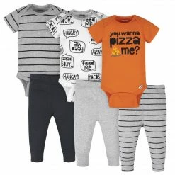 BabyPreemie - 24M 6-Piece Baby Boys Pizza Onesies® Brand Bodysuits & Pants Set