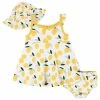 Gerber® See What's New 3-Piece Baby & Toddler Girls Lemon Squeeze Dress, Diaper Cover & Sun Hat Set