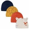 Gerber® BabyPreemie - 24M 4-Pack Baby Boys Fox Caps