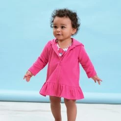 Gerber® Baby & Toddler Girls Pink Zipper Hoodie Terry Coverup