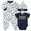 NFL Seattle Seahawks 3-Piece Baby Boys Bodysuit, Sleep 'N Play, And Cap Set BabyPreemie - 24M