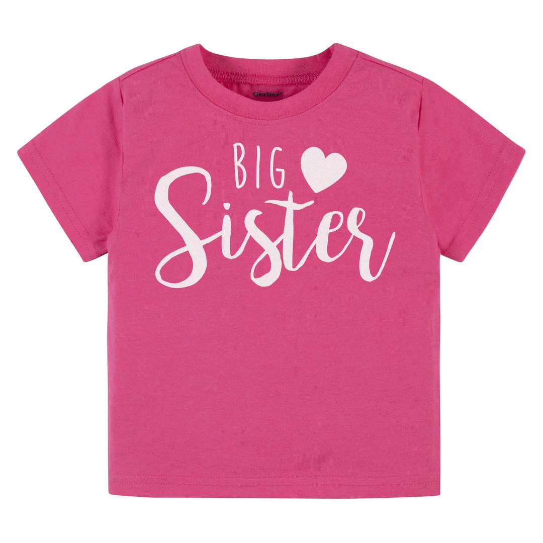 Deals ✨ Gerber® BabyPreemie - 24M Baby & Toddler Girl "Big Sister" Short Sleeve Tee 🧨 1 Gerber® BabyPreemie - 24M Baby & Toddler Girl "Big Sister" Short Sleeve Tee