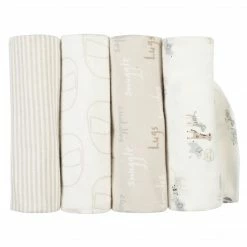 Gerber® 4-Pack Neutral Safari Flannel Receiving Blankets BabyPreemie - 24M