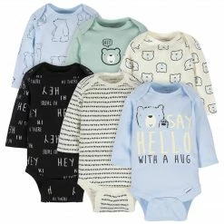 Gerber® 6-Pack Baby Boys Bear Long Sleeve Onesies® Bodysuits