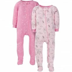 Gerber® 2-Pack Baby & Toddler Girls Castle Snug Fit Footed Cotton Pajamas