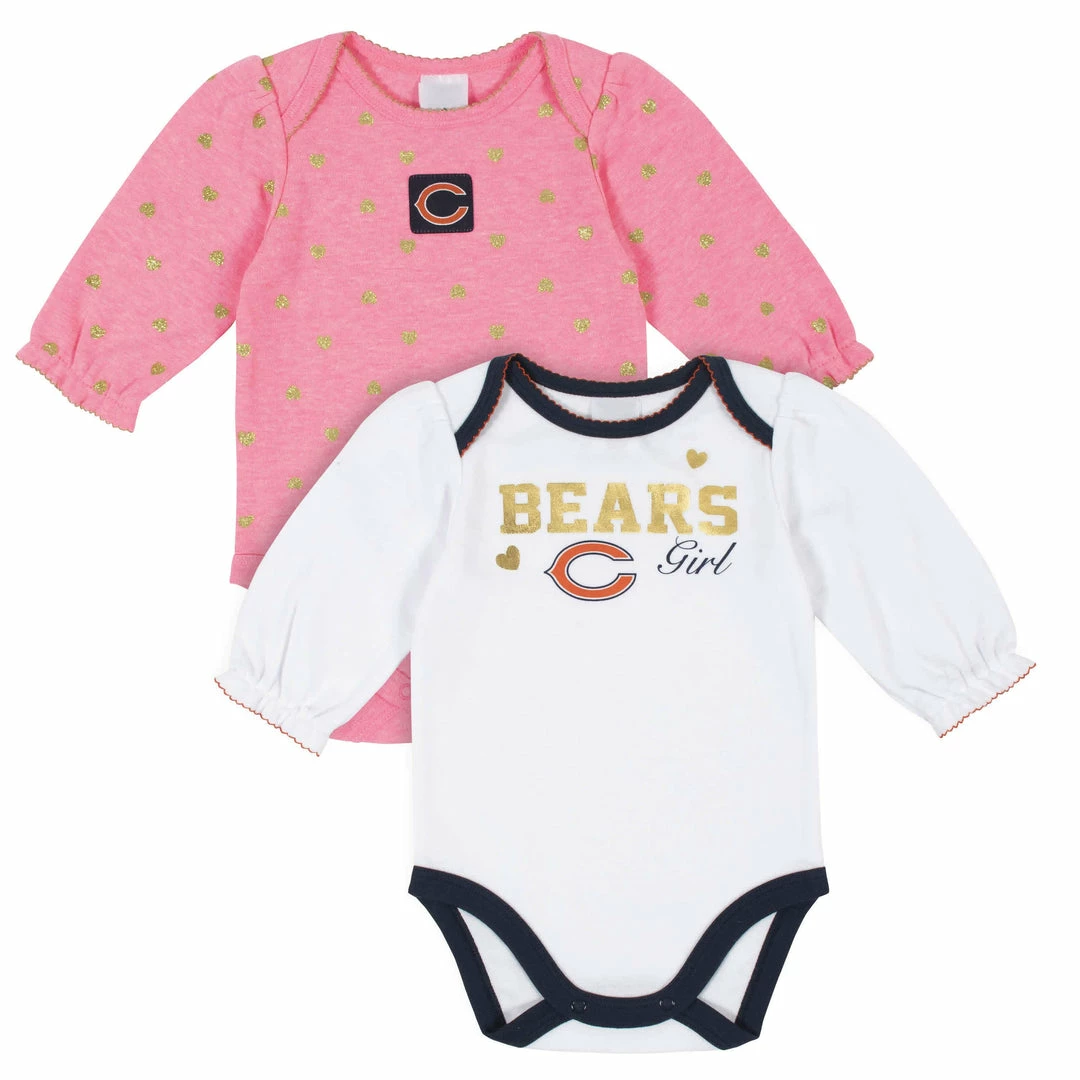 Flash Sale 🛒 NFL Chicago Bears Baby 👧 Girls Long Sleeve Bodysuits BabyPreemie - 24M 🔥 1 NFL Chicago Bears Baby Girls Long Sleeve Bodysuits BabyPreemie - 24M
