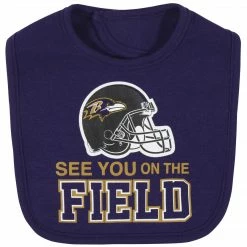 NFL BabyPreemie - 24M Baltimore Ravens 3-Piece Baby Boys Bodysuit, Bib, And Cap Set