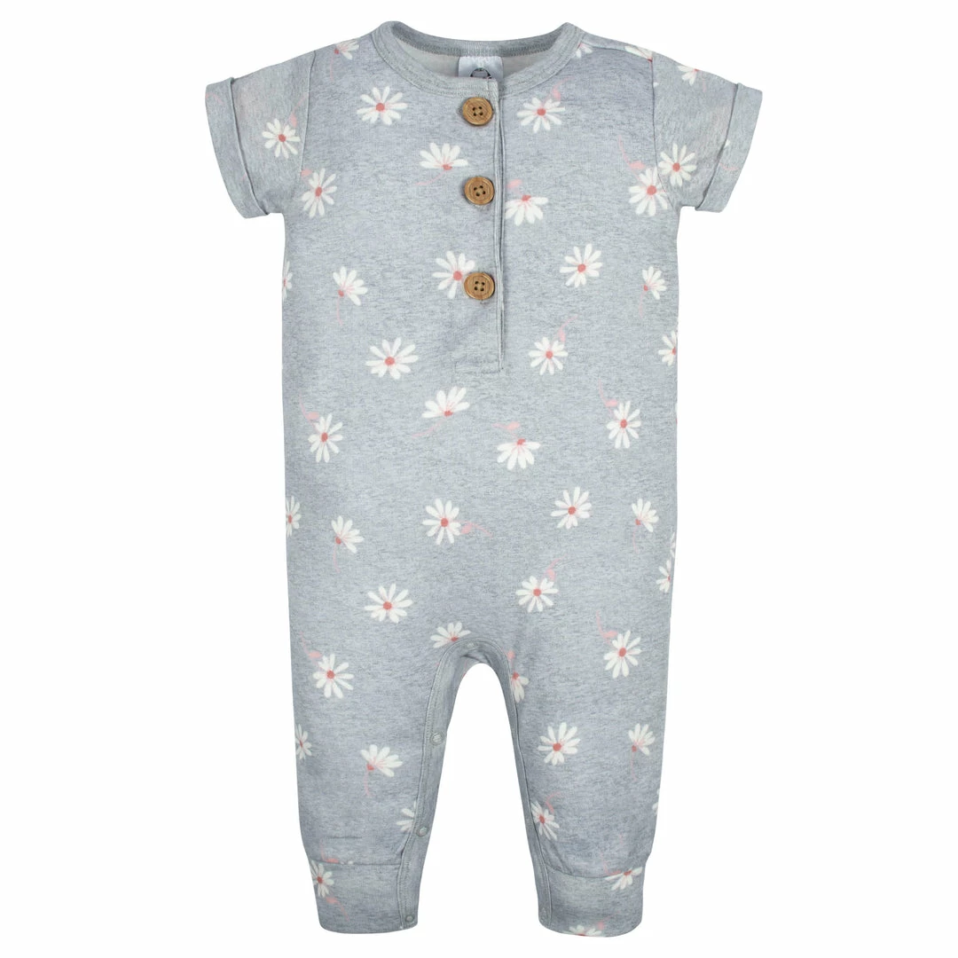 Promo 🔔 Gerber® 2-Pack Baby 👧 Girls Floral & Daisies Short Sleeve Rompers ✨ 4 Gerber® 2-Pack Baby Girls Floral & Daisies Short Sleeve Rompers