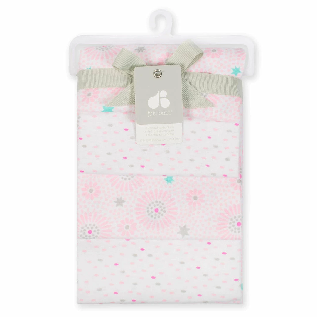 Cheap 🎉 Just Born By Gerber® BabyPreemie - 24M 4-Pack Pink Floral Baby 👧 Girls Receiving Blankets 🎉 2 Just Born By Gerber® BabyPreemie - 24M 4-Pack Pink Floral Baby Girls Receiving Blankets