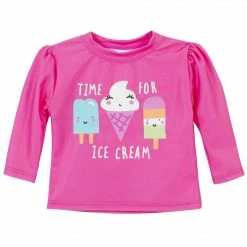 Gerber® BabyPreemie - 24M 3-Piece Girls Ice Cream Dreams Swim Bottoms, Rash Guard, & Hat Bundle
