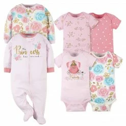 Gerber® 6-Piece Baby Girls Princess Onesies® Bodysuit And Sleep 'N Play Set BabyPreemie - 24M