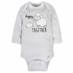 Gerber® 6-Pack Baby Neutral Sheep Long Sleeve Onesies® Bodysuits BabyPreemie - 24M