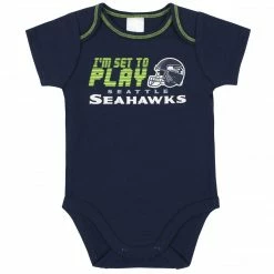 NFL Seattle Seahawks 3-Piece Baby Boys Bodysuit, Sleep 'N Play, And Cap Set BabyPreemie - 24M
