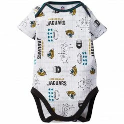 Outlet ✨ NFL Jaguars 3-Pack Infant Short Sleeve Bodysuits ⌛ 6 NFL Jaguars 3-Pack Infant Short Sleeve Bodysuits