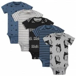 Gerber® 5-Pack Baby Boys Comfy Stretch Badger Short Sleeve Onesies® Bodysuits BabyPreemie - 24M
