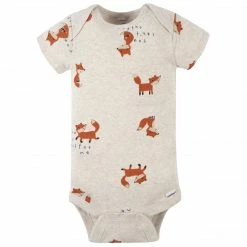 Gerber® BabyPreemie - 24M 4-Pack Baby Boys Fox Short Sleeve Onesies® Bodysuits