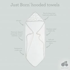 Just Born BabyPreemie - 24M 2-Pack Boys Sea Hooded Towels