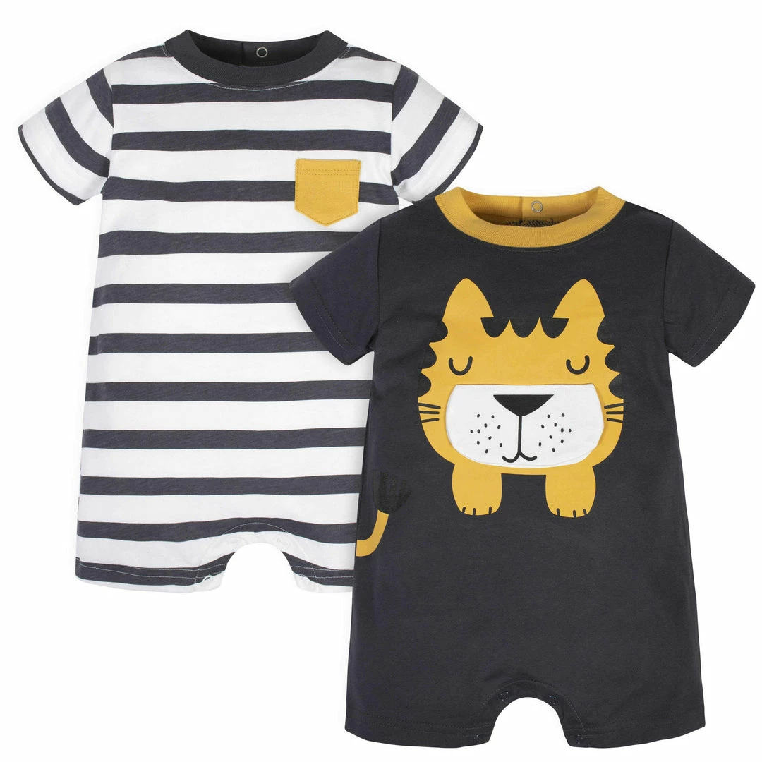 Buy 😉 Gerber® See What's New 2-Pack Baby Boys Wild At Heart Tiger Rompers ✔️ 1 Gerber® See What's New 2-Pack Baby Boys Wild At Heart Tiger Rompers