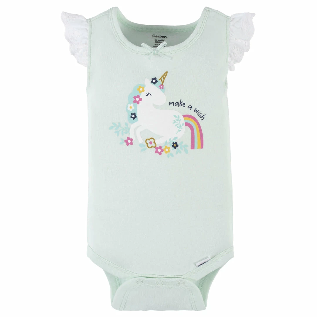 New 🌟 Gerber® 4-Pack Baby 👧 Girls Unicorn Tank Onesies® Bodysuits See What's New 🎉 2 Gerber® 4-Pack Baby Girls Unicorn Tank Onesies® Bodysuits See What's New