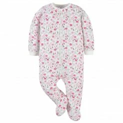 Gerber® 2-Pack Baby Girls Comfy Stretch Roses & Bunnies Sleep 'n Plays