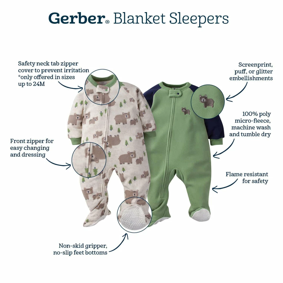 Hot Sale ✔️ Gerber® Toddler2T - 5T 2-Pack Baby & Toddler Boys Dinos Fleece Pajamas ⌛ 9 Gerber® Toddler2T - 5T 2-Pack Baby & Toddler Boys Dinos Fleece Pajamas