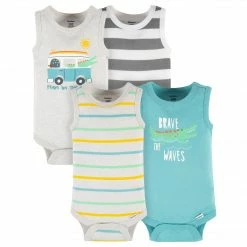 Gerber® See What's New 4-Pack Baby Boys Later Gator Tank Onesies® Bodysuits