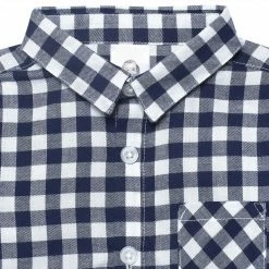 Gerber® Kids Infant & Toddler Boys Blue Plaid Woven Plaid Shirt BabyPreemie - 24M