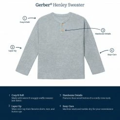 Outlet ❤️ Gerber® Kids Infant & Toddler Boys Green Henley Sweater ⭐ 11 Gerber® Kids Infant & Toddler Boys Green Henley Sweater