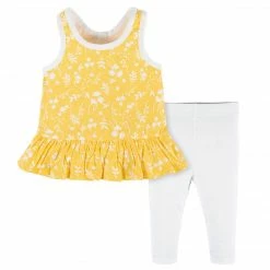 Gerber® See What's New 2-Piece Baby Girls Yellow Garden Sleeveless Tunic & Legging Set
